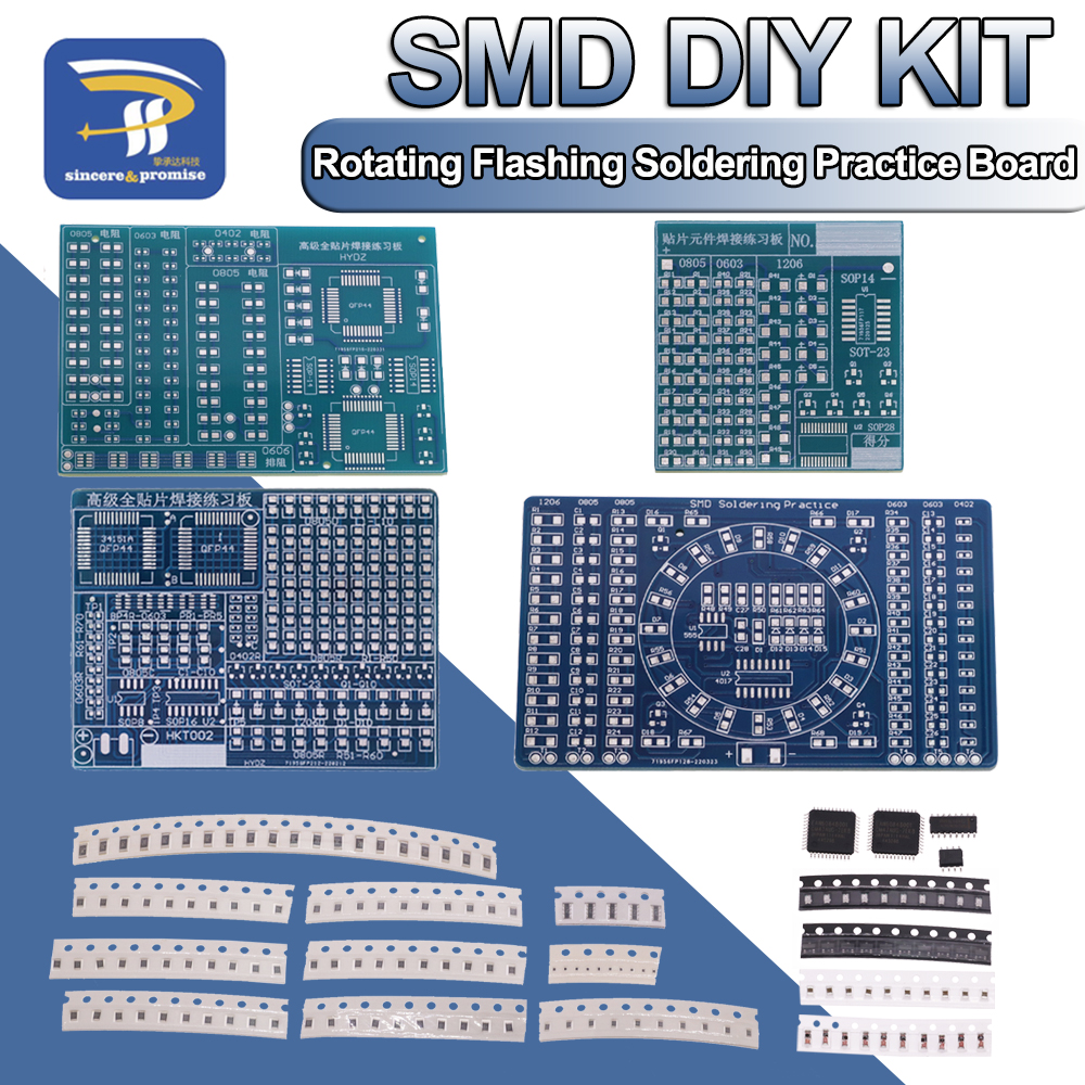 Diy Electronics Components Kit - SMD NE555 CD4017 Rotating Flashing LED