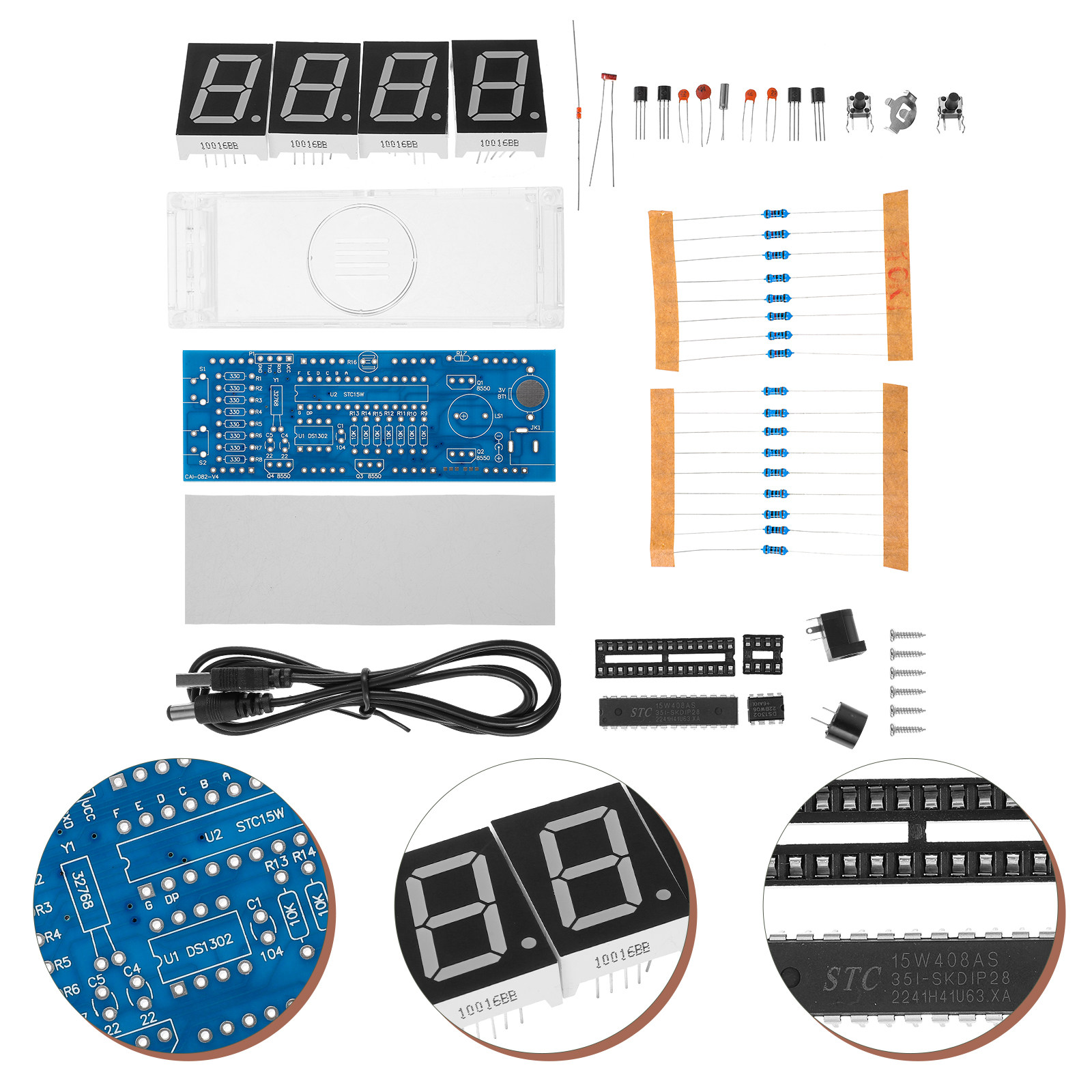 Useful Diy Electronics - 1Set Scm Digital LED Clock Kit