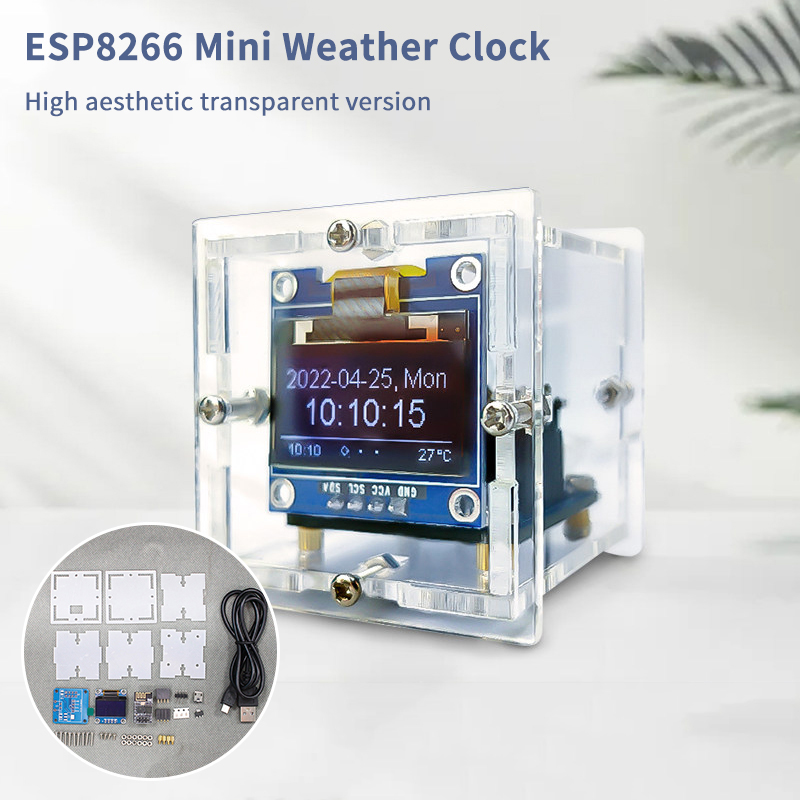 ESP8266 Mini Weather Clock Kit - огляд і ціна Diy Electronics Repair Kit
