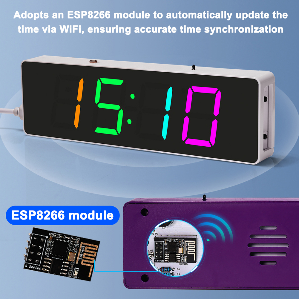 ESP8266 IoT Colorful WiFi Cloc - огляд і ціна Diy Electronics Components Kit
