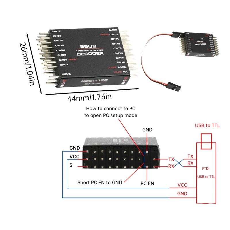 SBUS TO PWM/PPM DECODER Receiv - огляд і ціна Diy Electronics India