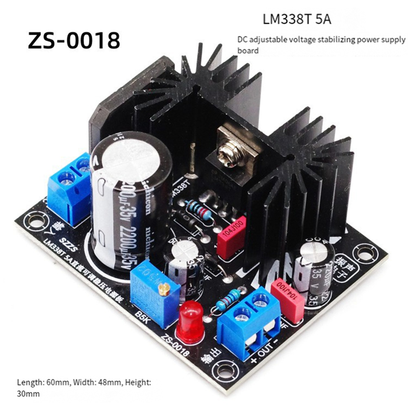 A13E-LM338 5A Output Filament  - огляд і ціна Diy Electronics Power Supply