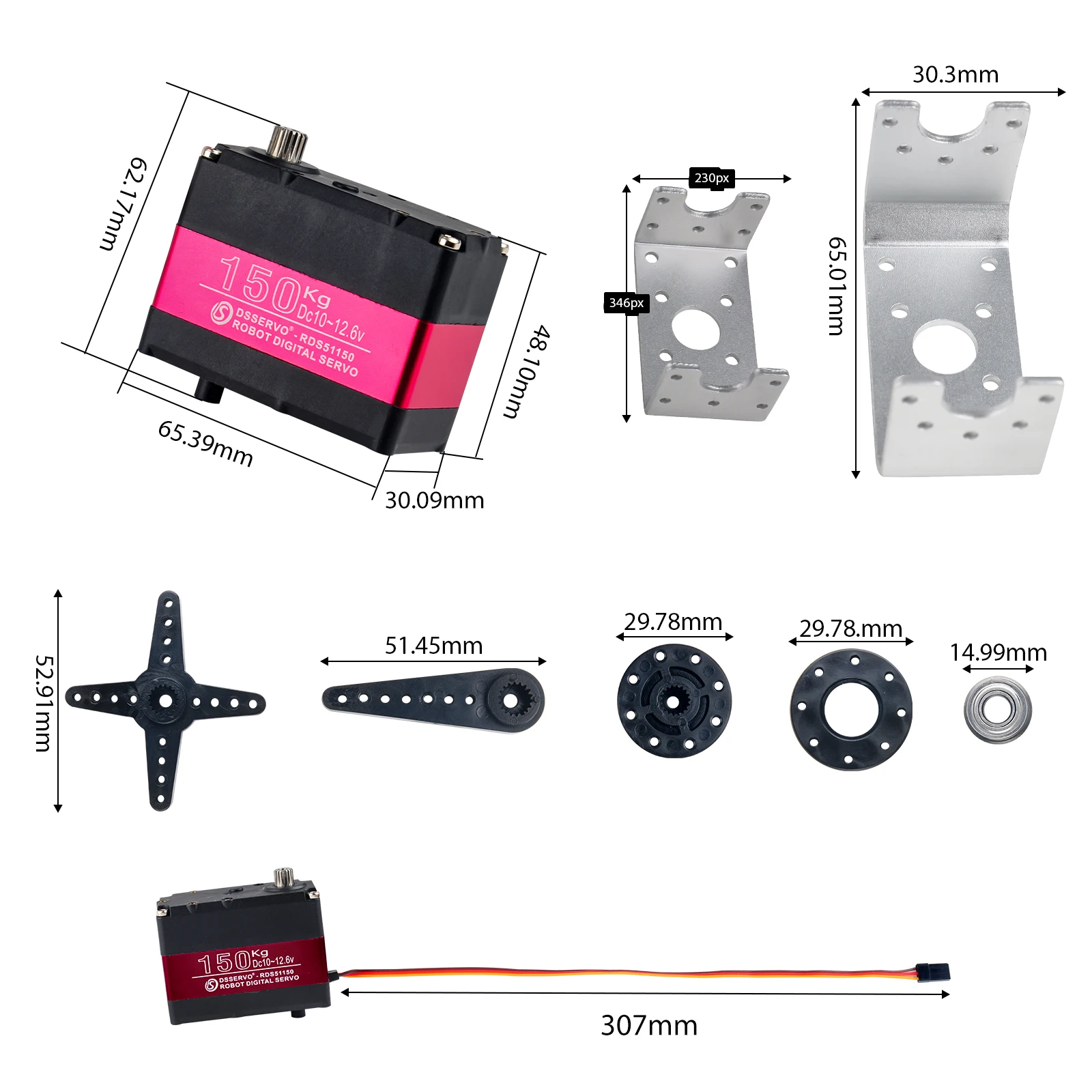 Dsservo 150KG 12V RDS51150 Dou - огляд і ціна Servo Motor Sg90