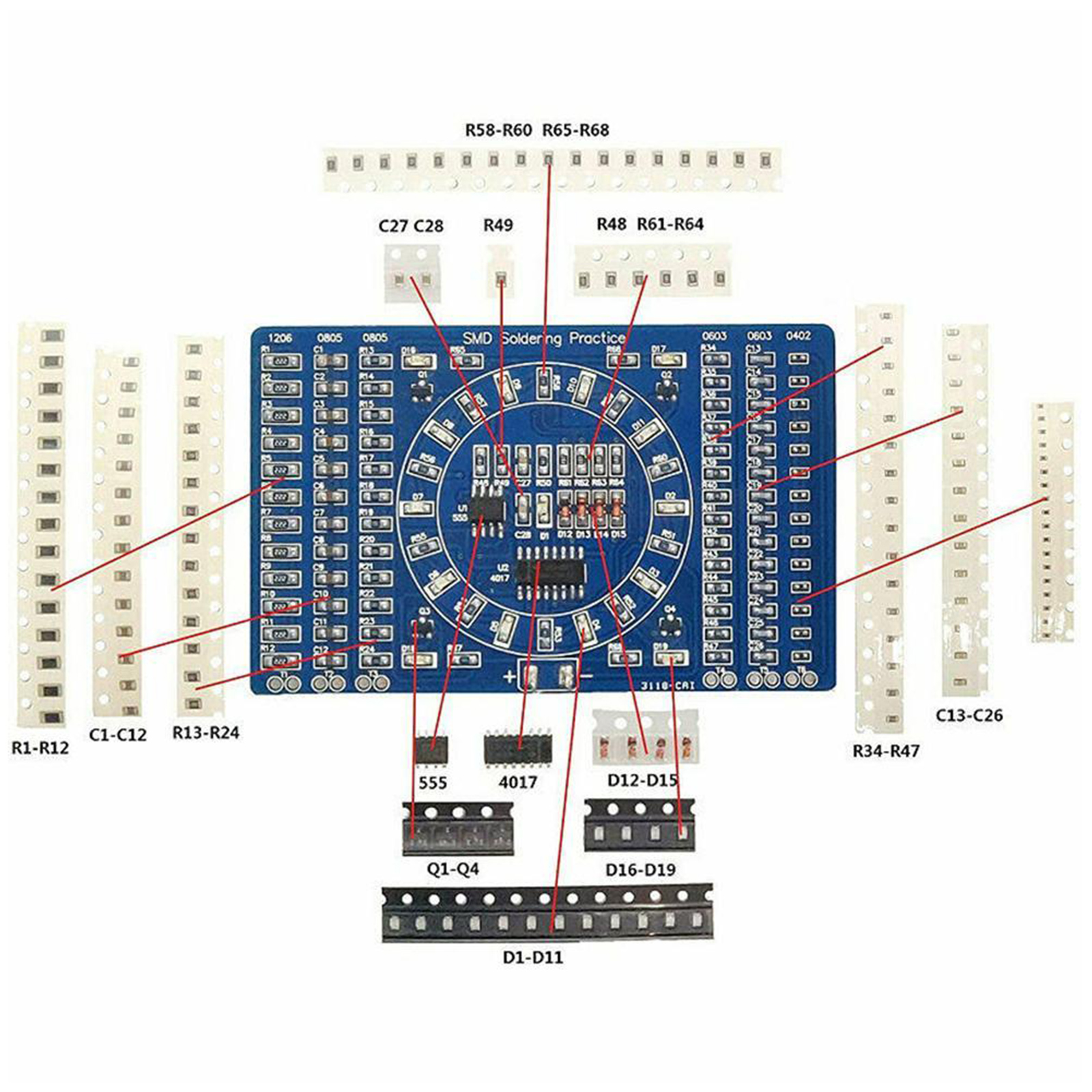 Soldering Practice Three-Piece - огляд і ціна Diy Electronics Components Kit