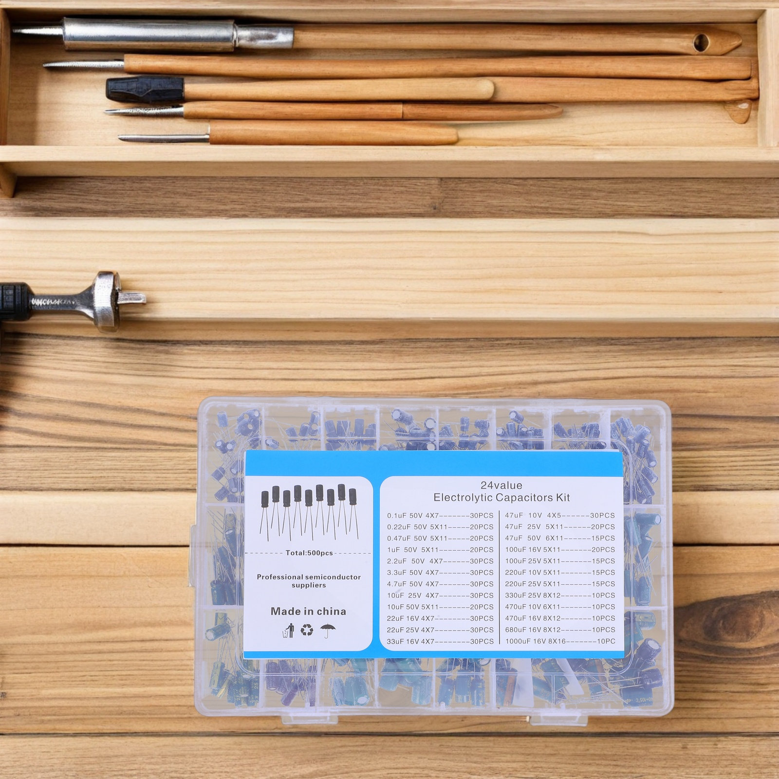 500Pcs Electrolytic Capacitor  - огляд і ціна Diy With Electronics
