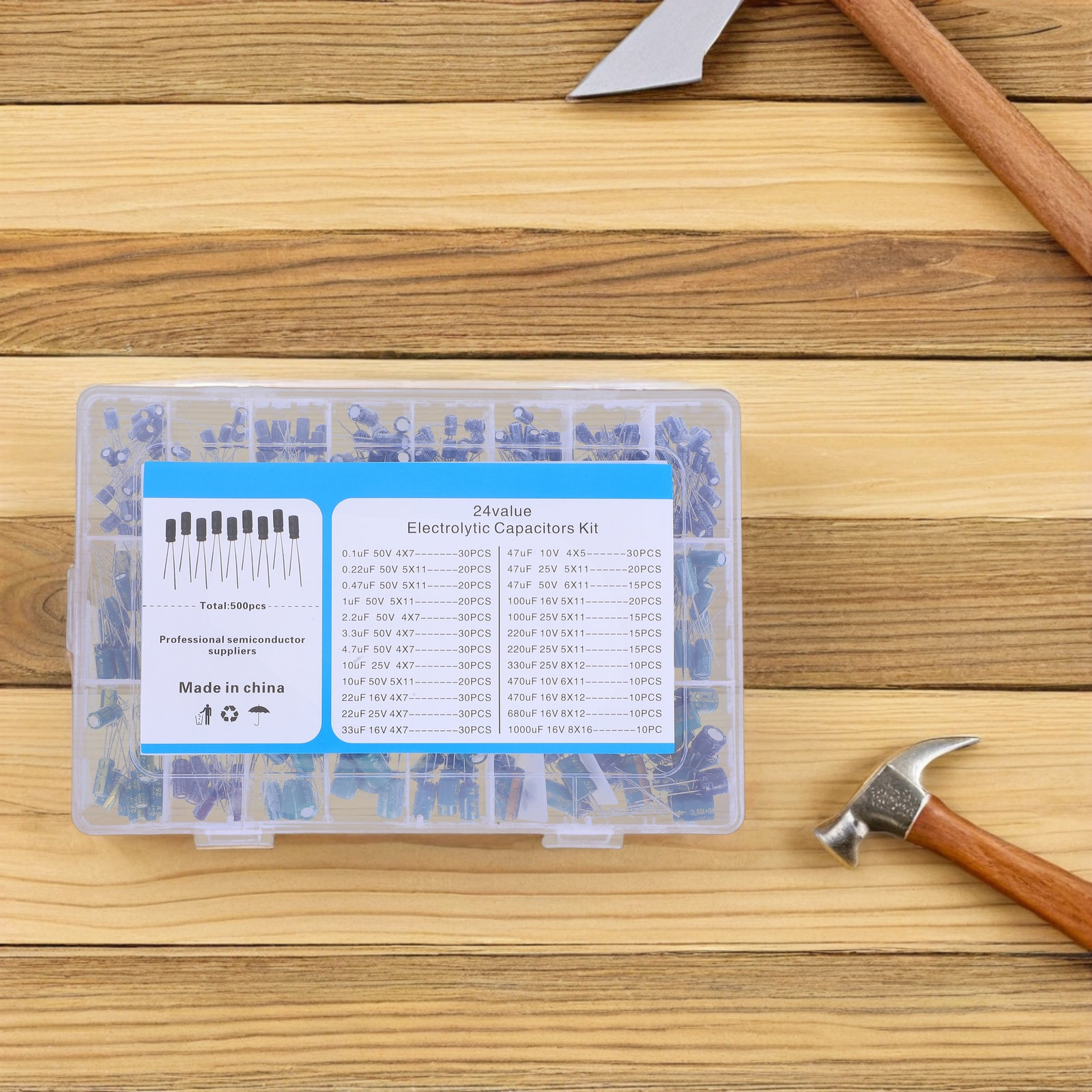 500Pcs Electrolytic Capacitor  - огляд і ціна Diy With Electronics