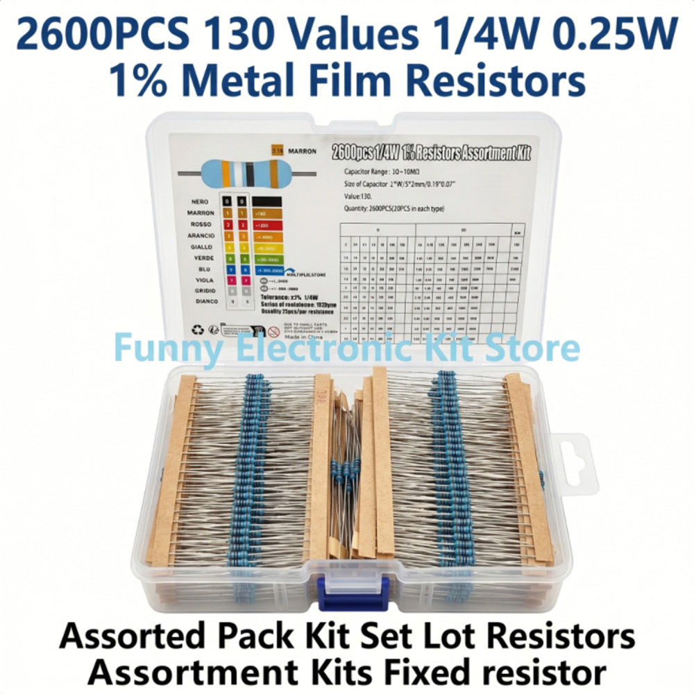 2600pcs Metal Film Resistors A - огляд і ціна Diy Electronics Components Kit