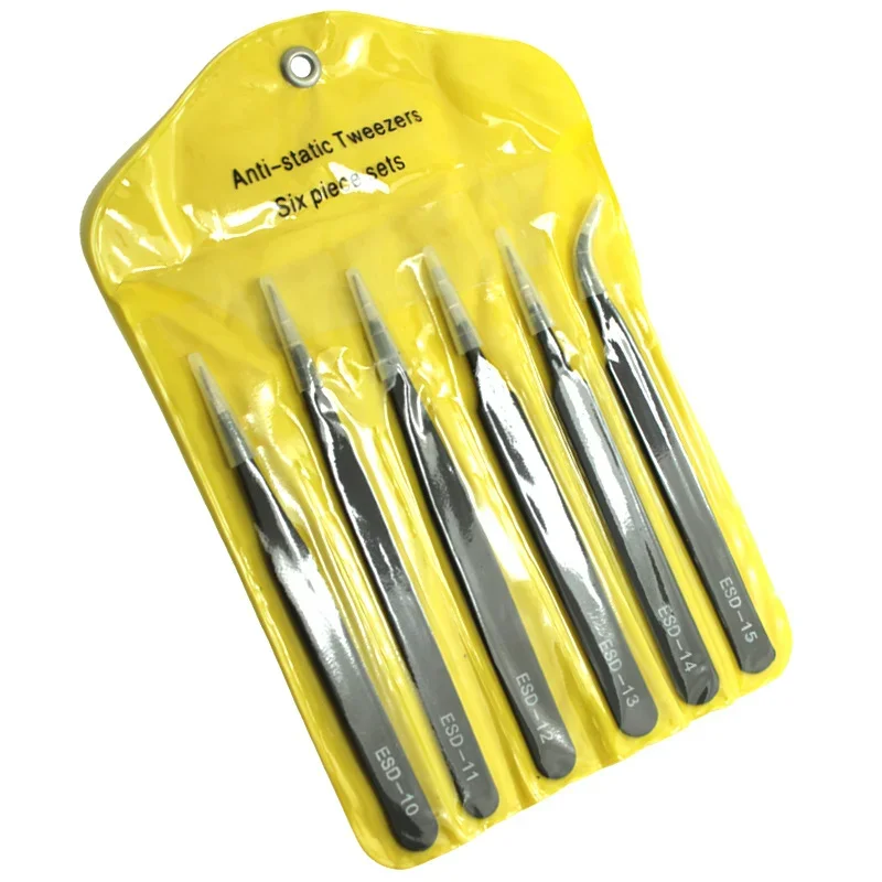 6PCS Precision Tweezers Set ES - огляд і ціна Soldering Iron Kit