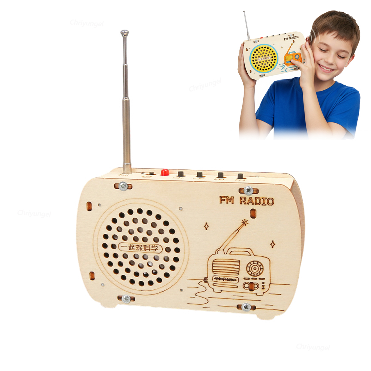 DIY Wooden Radio Kit Retro FM  - огляд і ціна Diy Electronics Kids