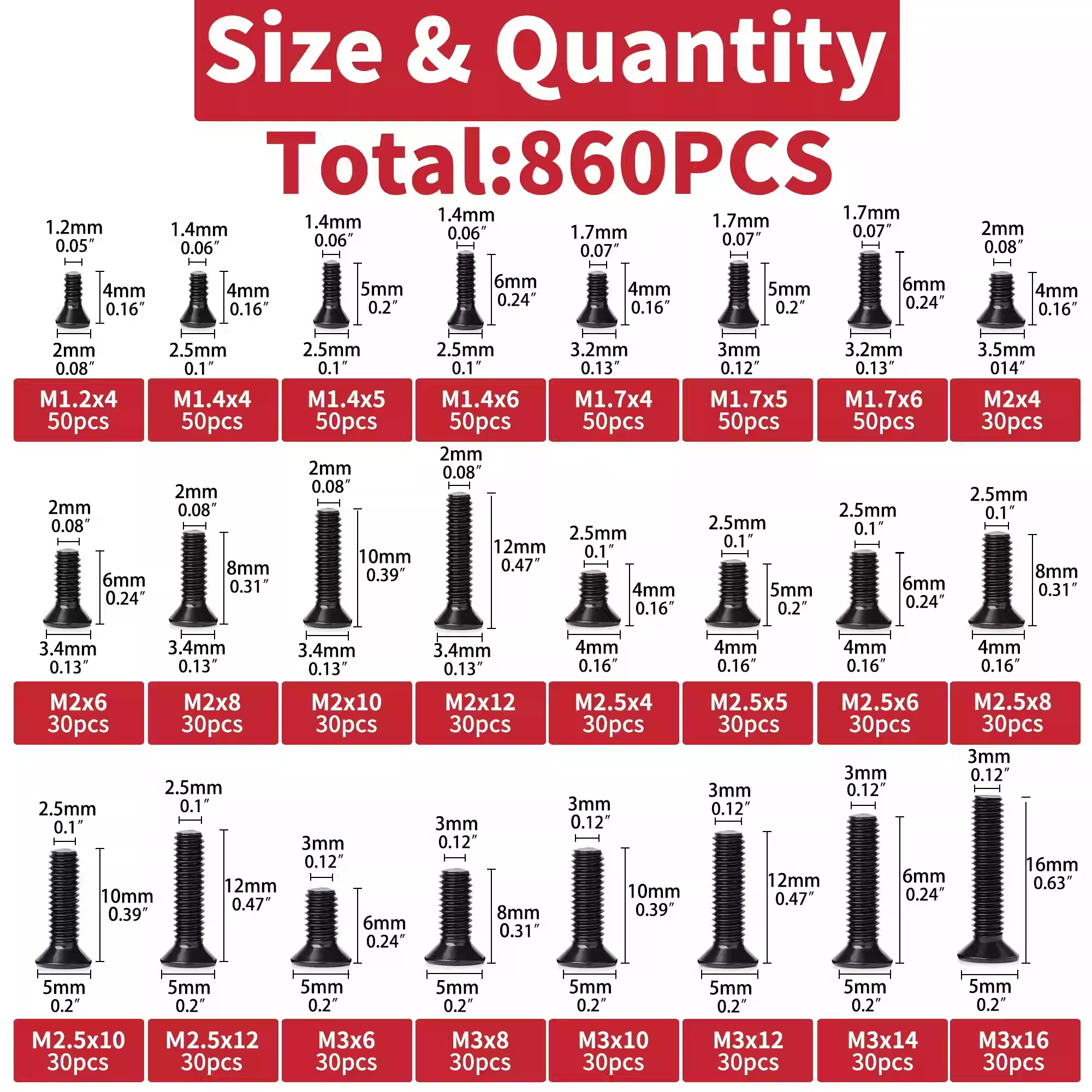 860PCS Small Screws Assortment - огляд і ціна Diy Electronics Repair Kit