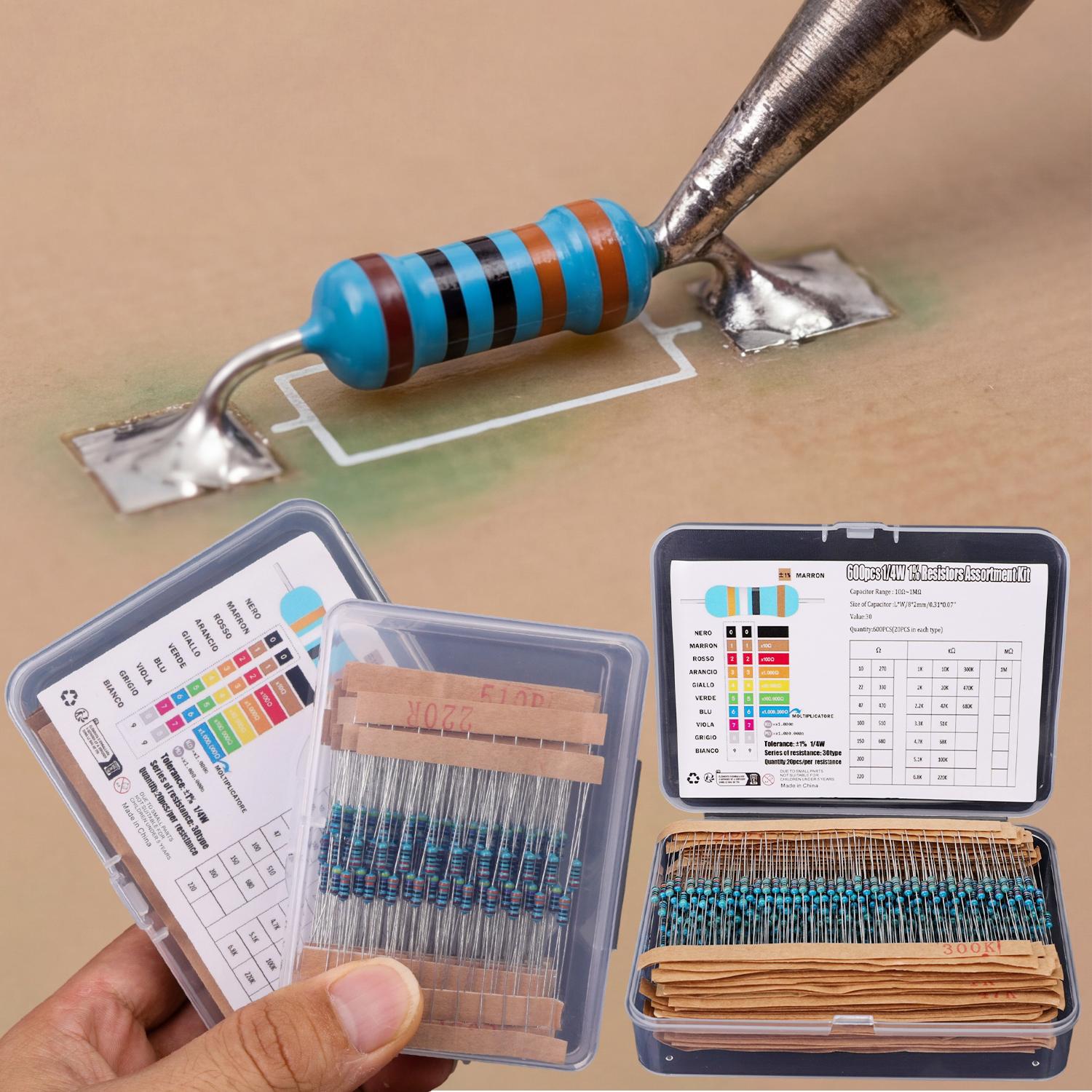 300/600Pcs 10R-1M DIY Metal Fi - огляд і ціна Diy Electronics Repair Kit