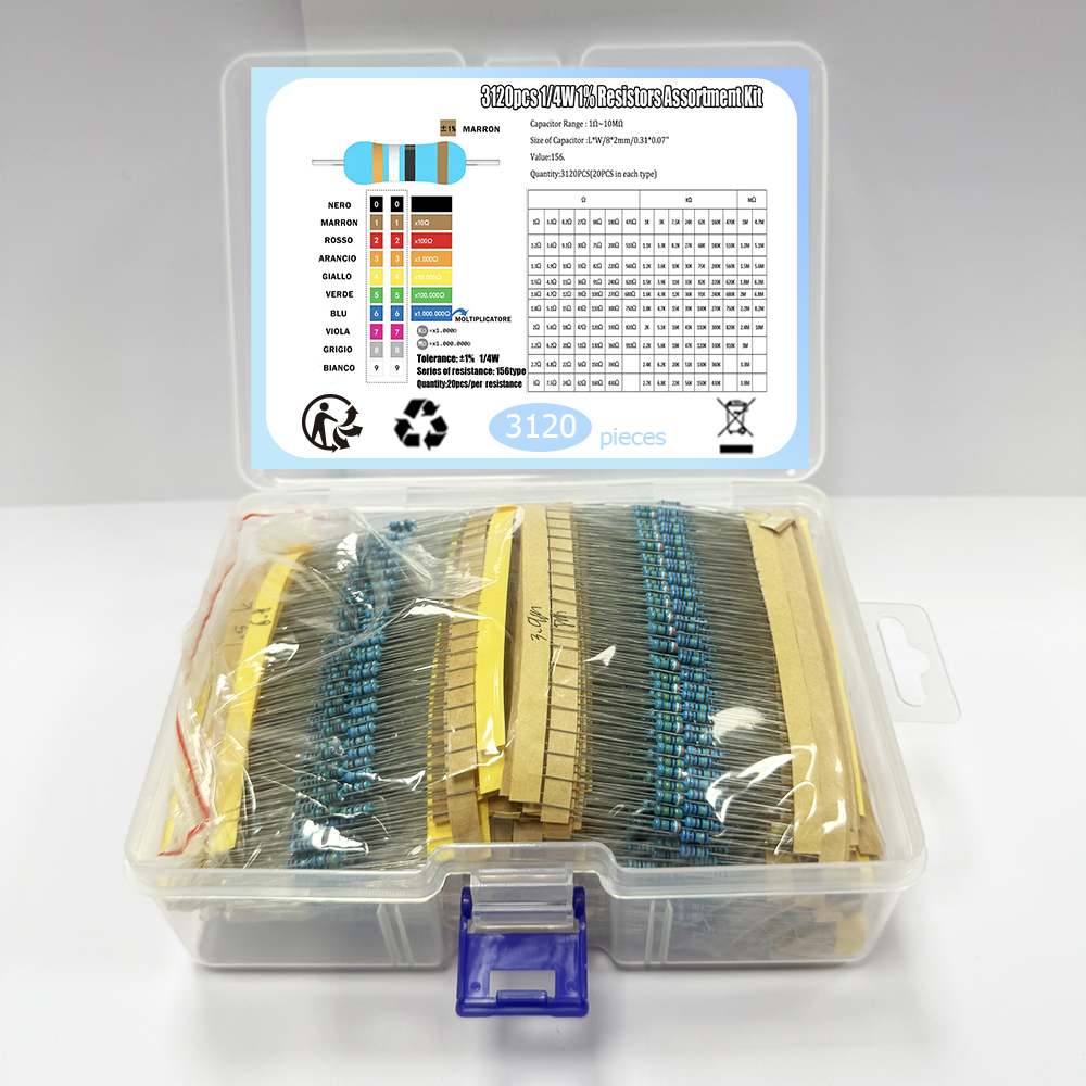 3120pcs 156 Value 1/4 Watt Met - огляд і ціна Diy Electronics Components Kit